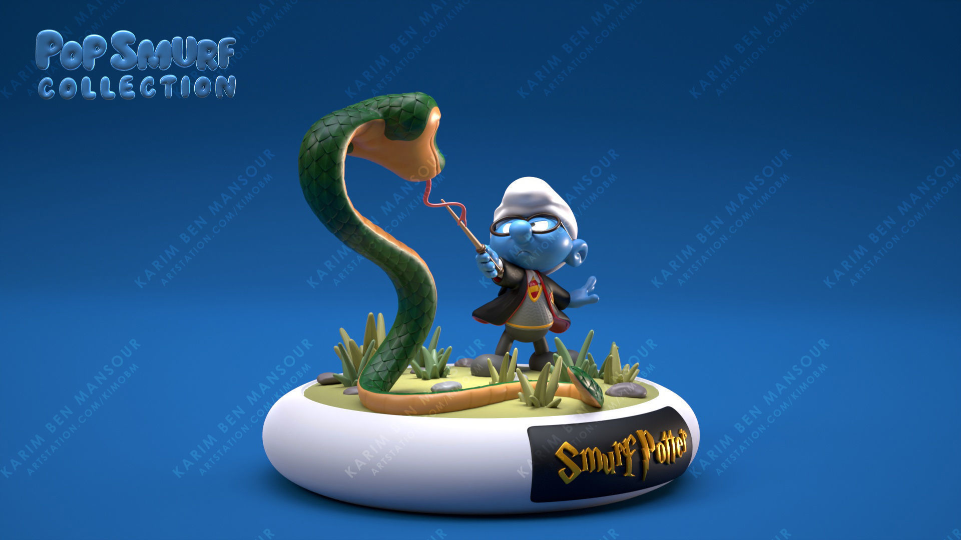 Smurf Potter from the pop SMurf collection 3D print model_2