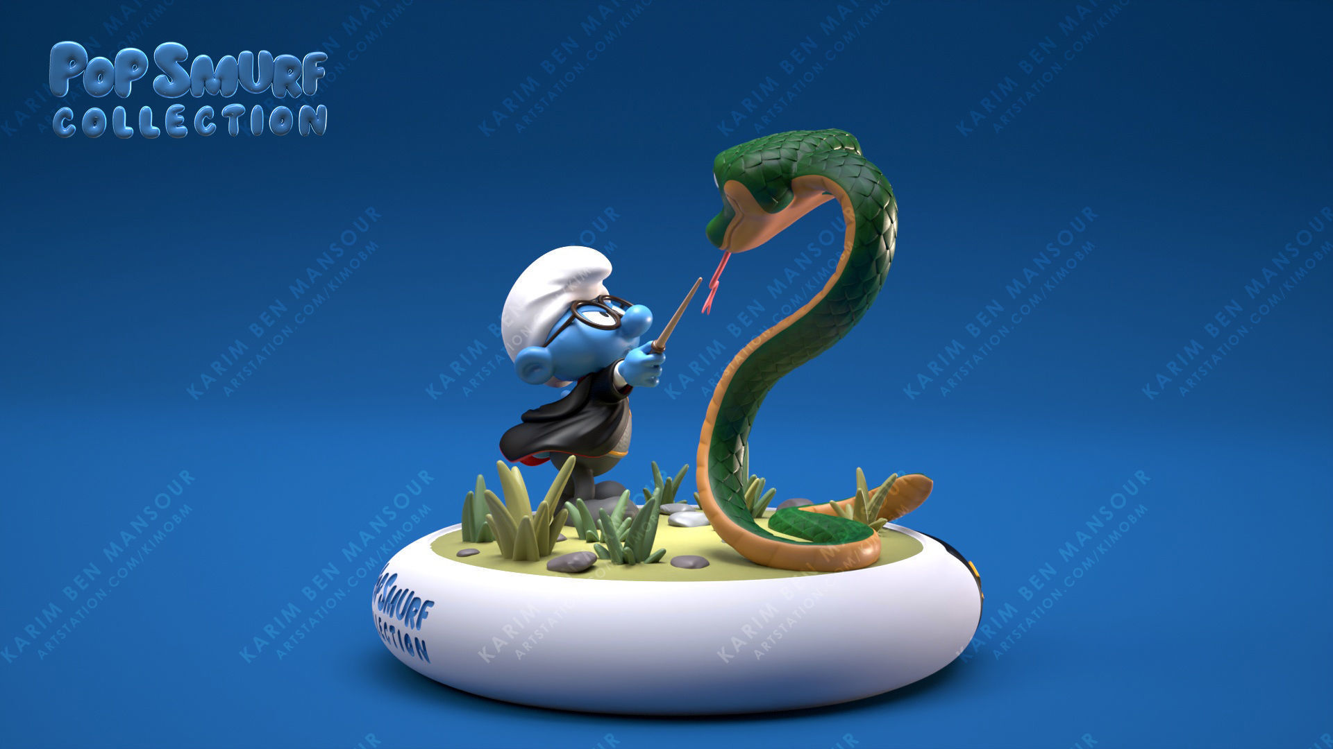 Smurf Potter from the pop SMurf collection 3D print model_3