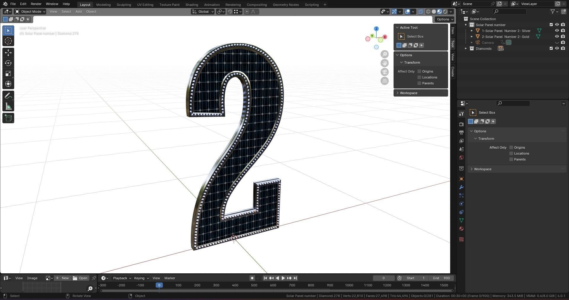 Solar Panel Number - 2 3D model_13