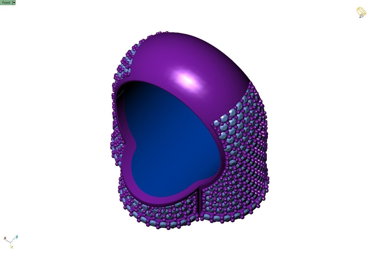 Custom Van Cleef Clover Enamel Ring - Bulgari Ring 3D print model_9