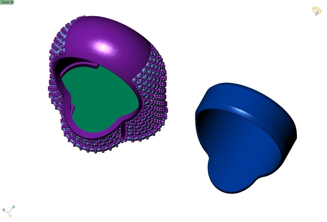 Custom Van Cleef Clover Enamel Ring - Bulgari Ring 3D print model_10