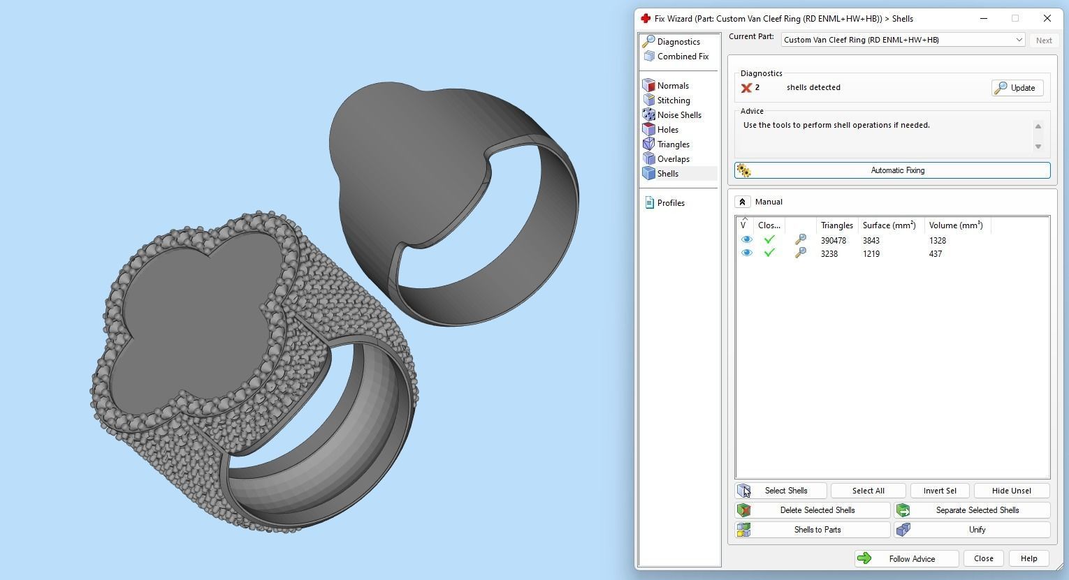 Custom Van Cleef Clover Enamel Ring - Bulgari Ring 3D print model_15