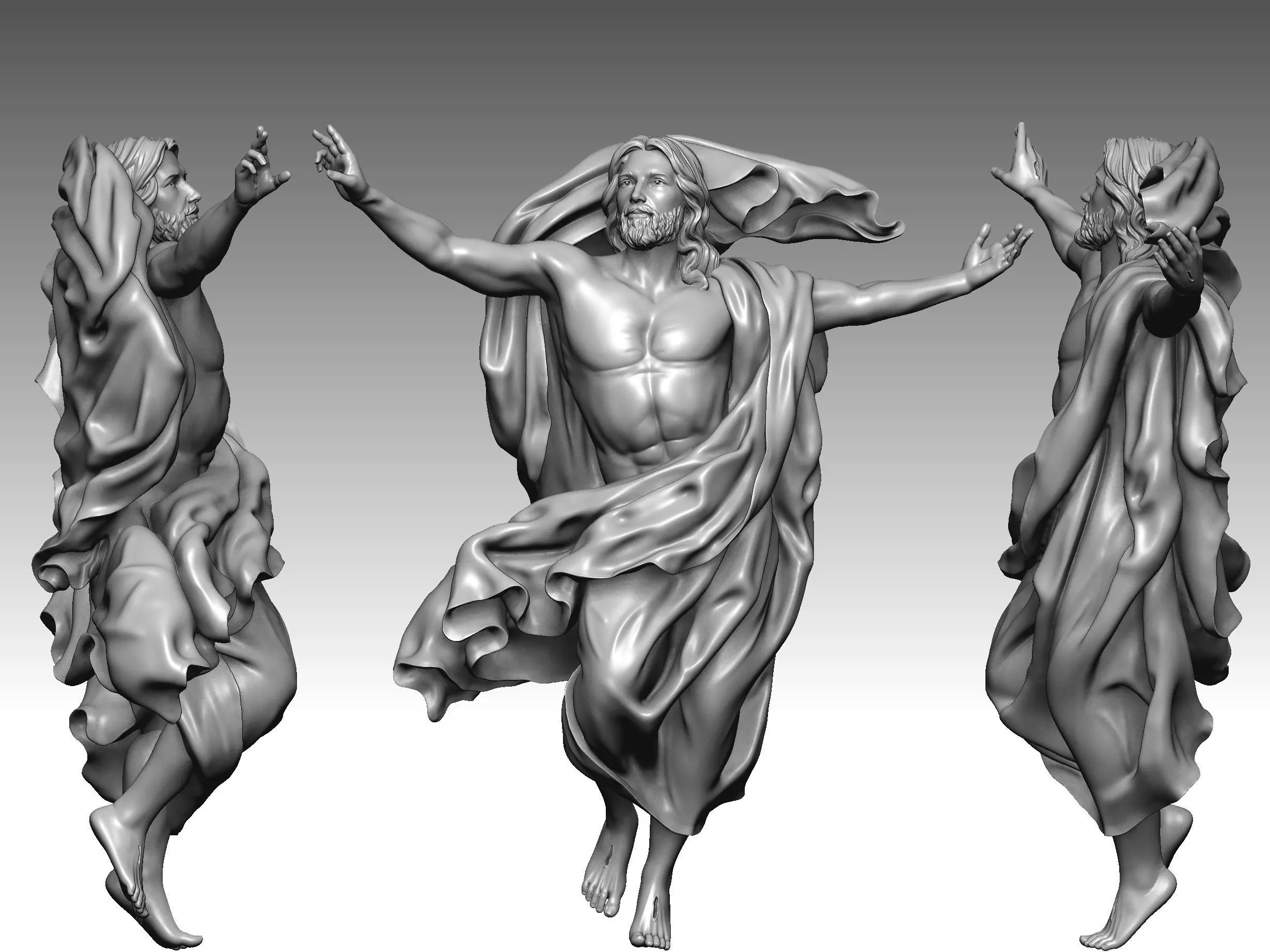 3D model of Jesus ascending to heaven 3D print model