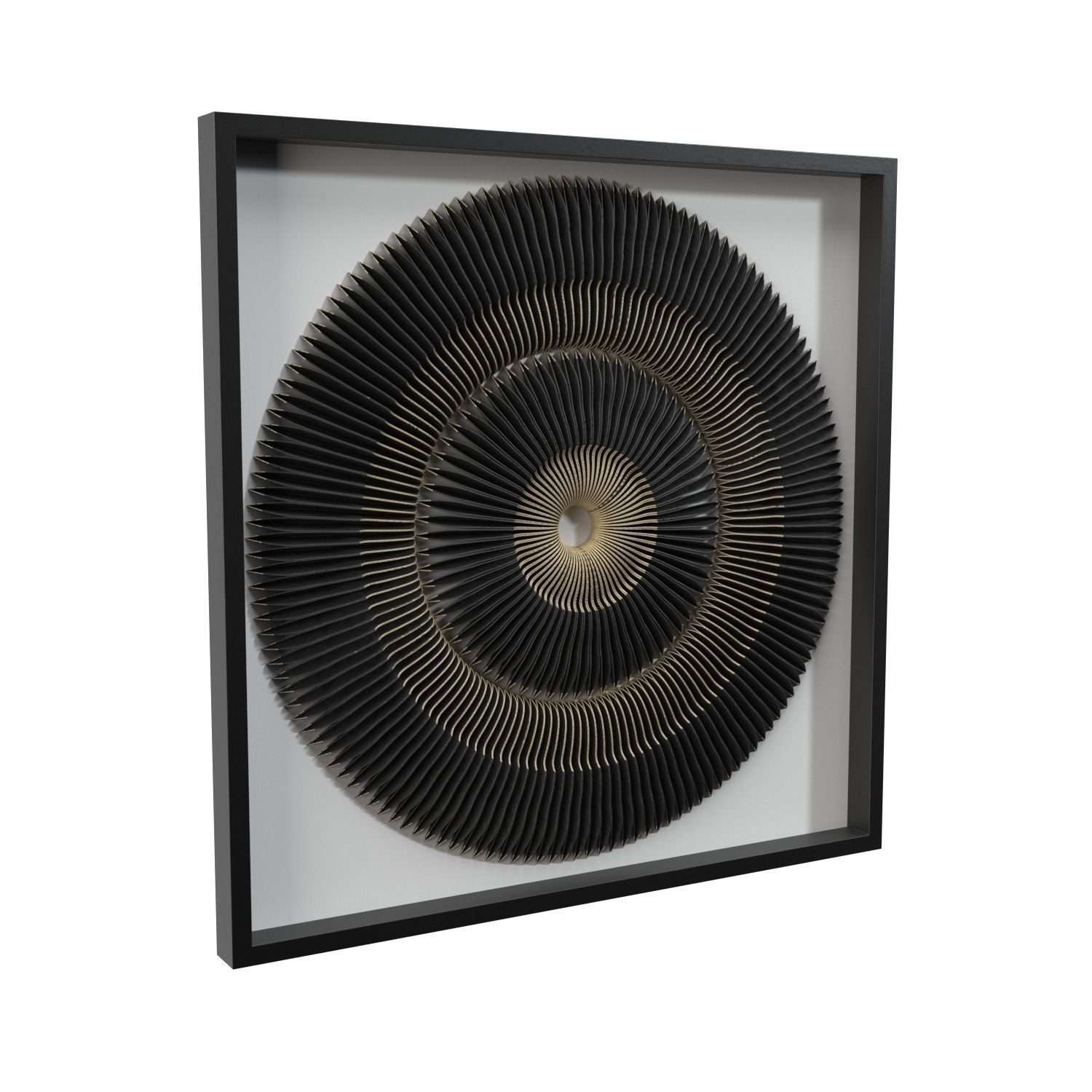 Uttermost Wall Decor Sandara Black And Gold Shadow Box  PBR 3D model_1