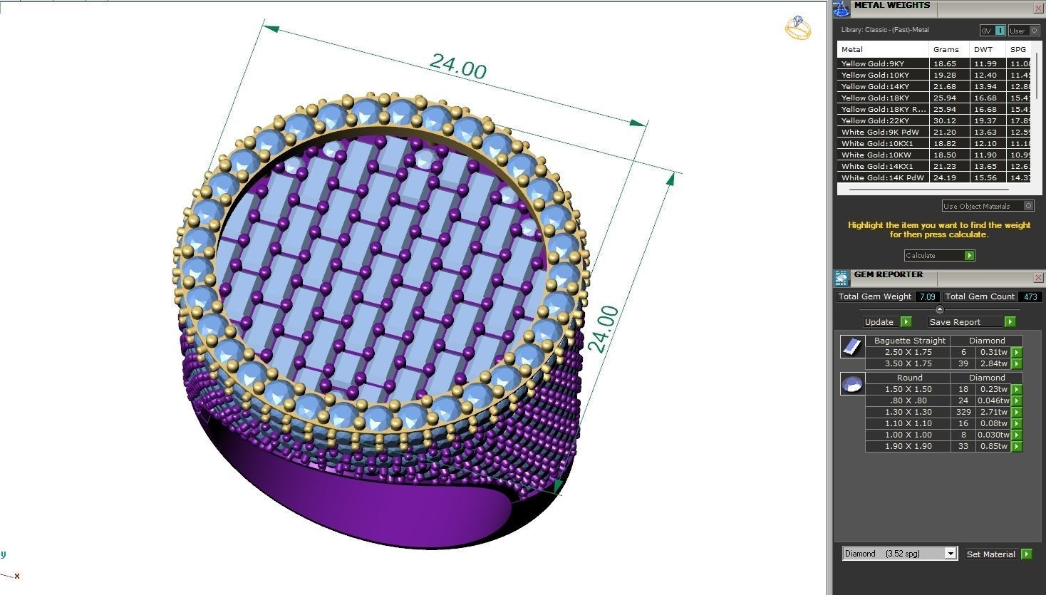 Custom Round Shape Halfway Begetters Diamond Setting Ring  3D print model_6