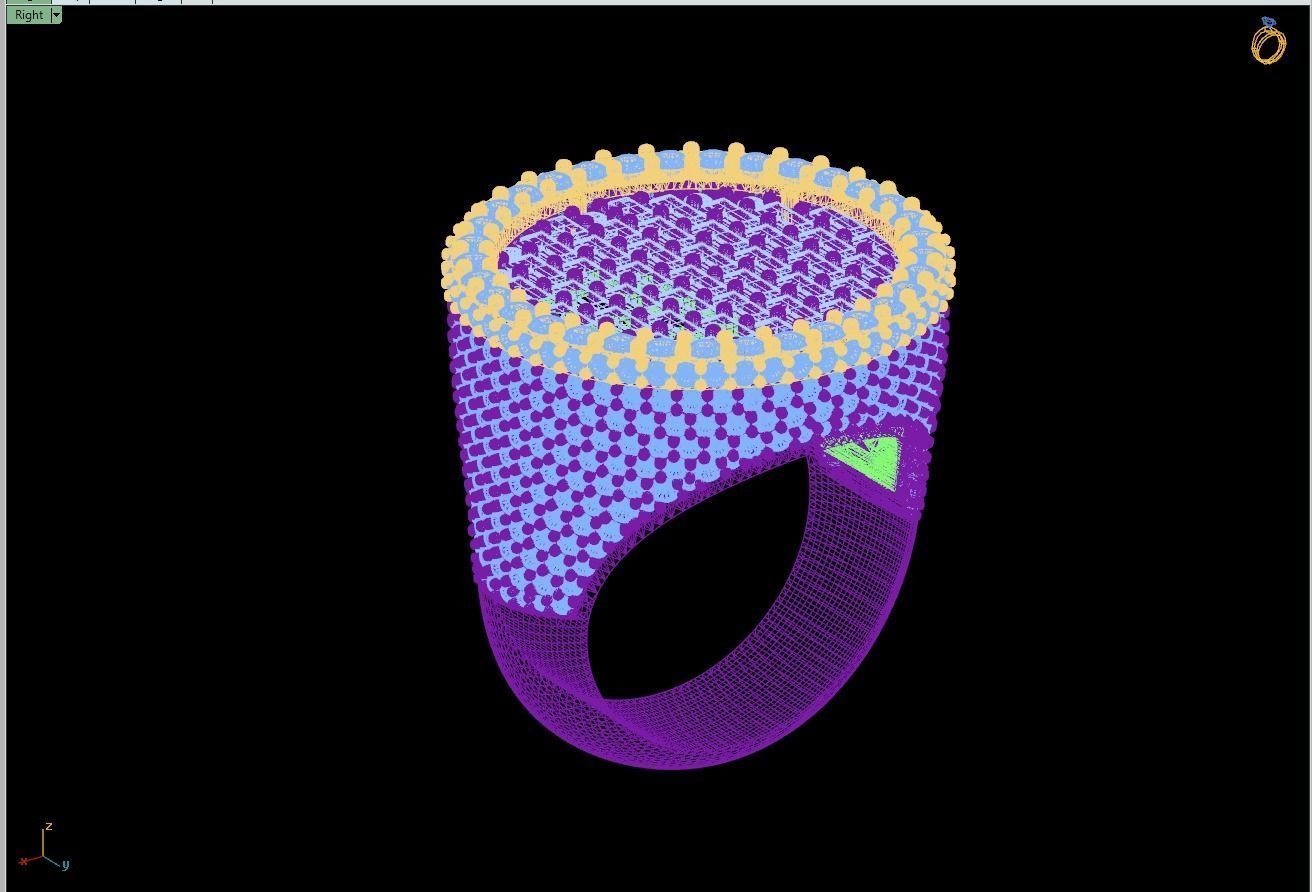 Custom Round Shape Halfway Begetters Diamond Setting Ring  3D print model_16