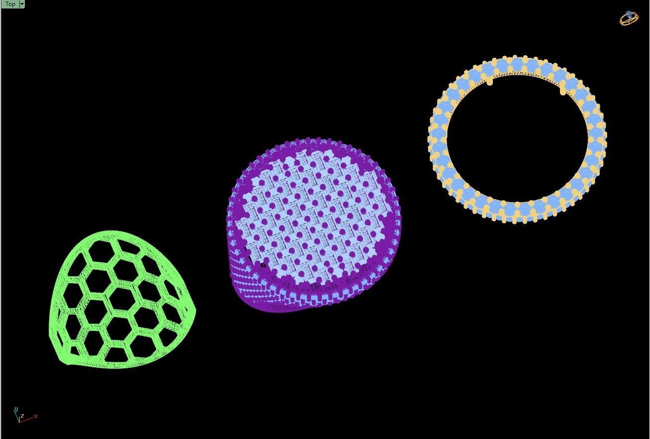 Custom Round Shape Halfway Begetters Diamond Setting Ring  3D print model_15