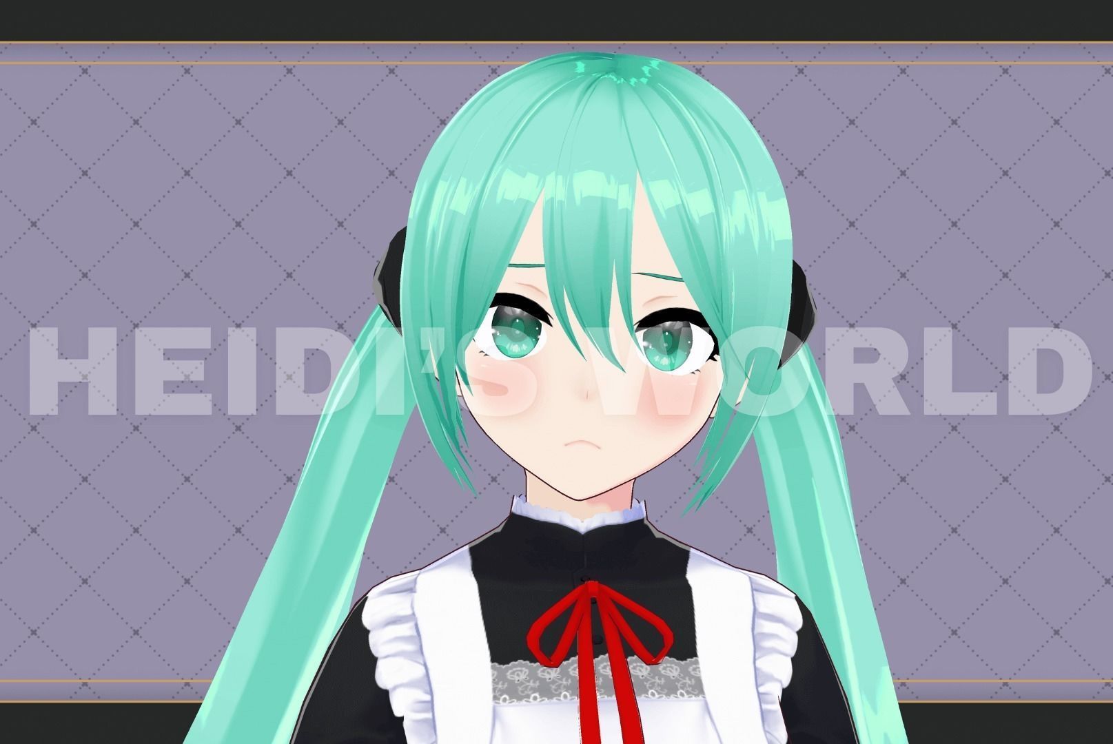 Vroid Beautiful 3D Female Maid Miku Vtuber Model Avatar 3D model 3D model_11