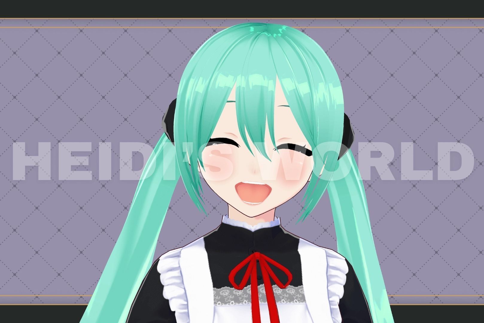 Vroid Beautiful 3D Female Maid Miku Vtuber Model Avatar 3D model 3D model_13