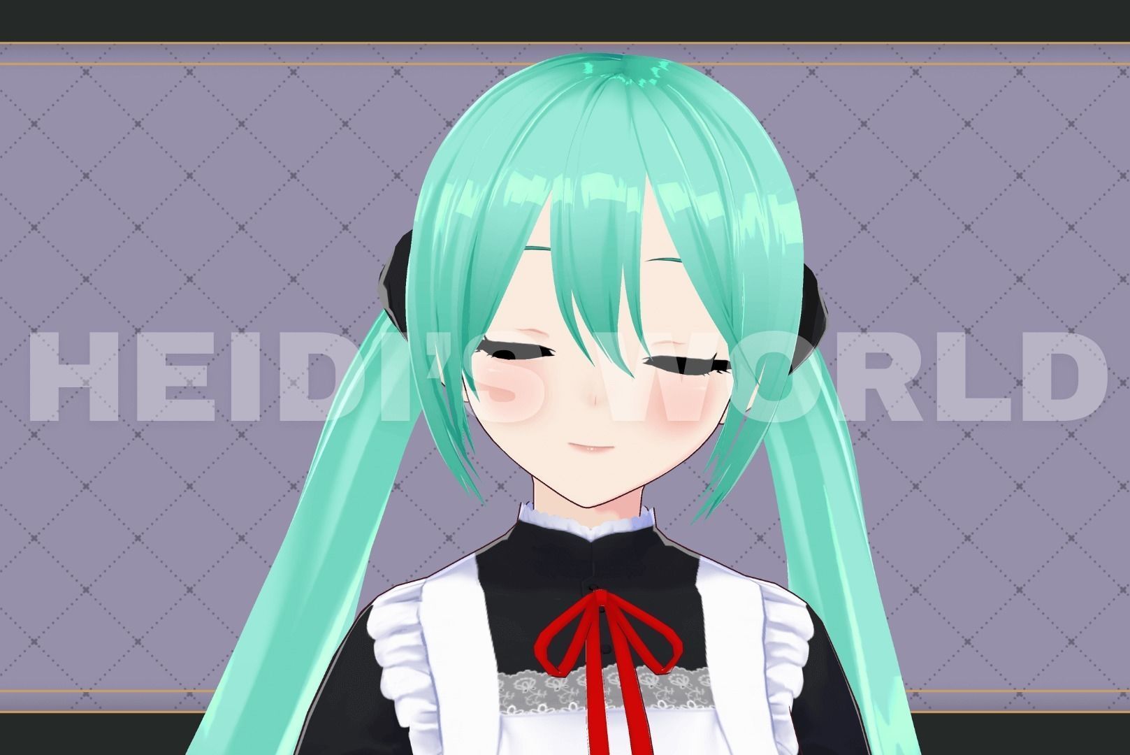 Vroid Beautiful 3D Female Maid Miku Vtuber Model Avatar 3D model 3D model_12