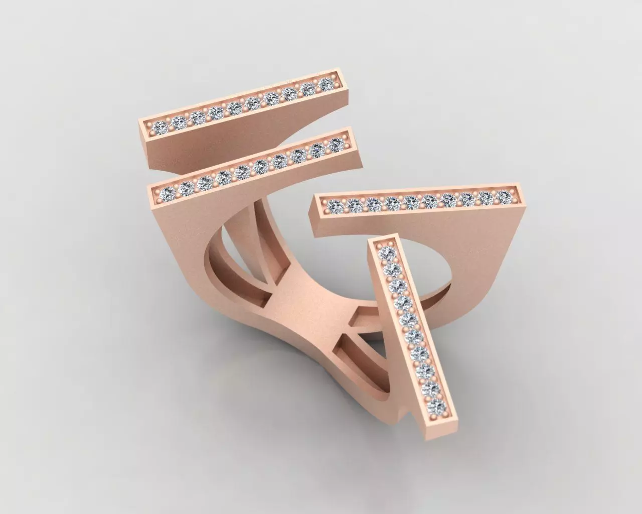 Geometric Ring 3D print model_0