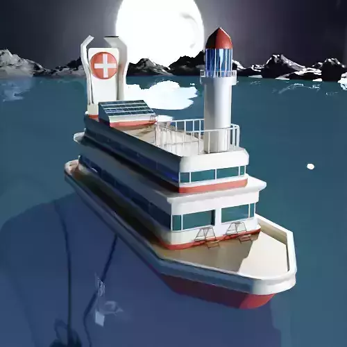 3d ship Low-poly 3D model