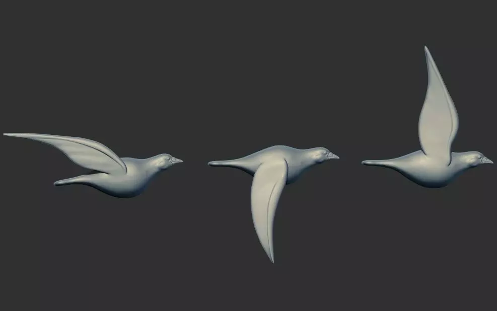 Pigeon bird figurine statue virgin art Multi Poses 3D print model