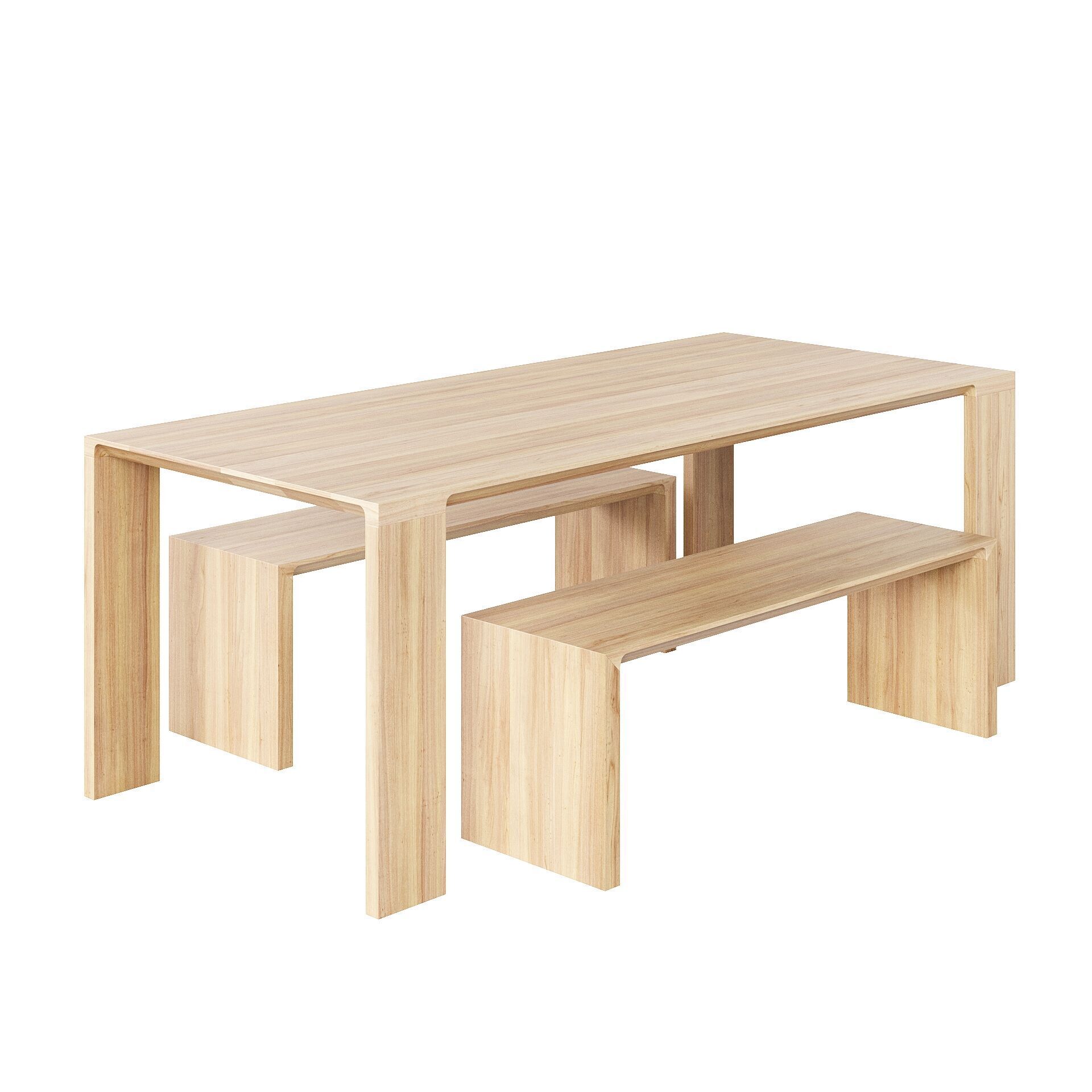 Radii Dining Table And Bench By Bensen Free 3D model_1