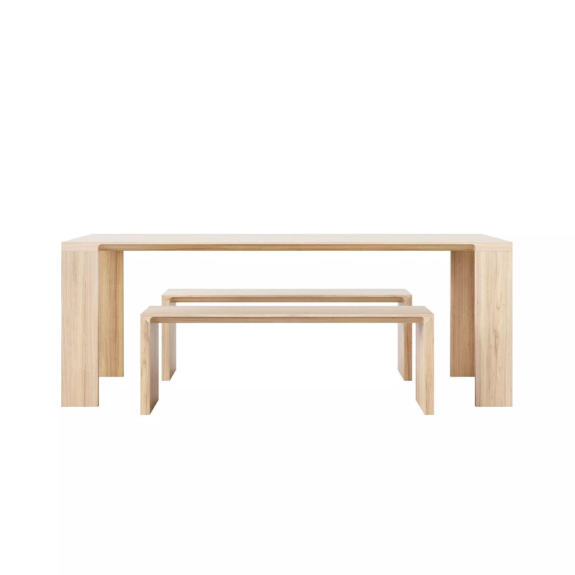 Radii Dining Table And Bench By Bensen Free 3D model_0