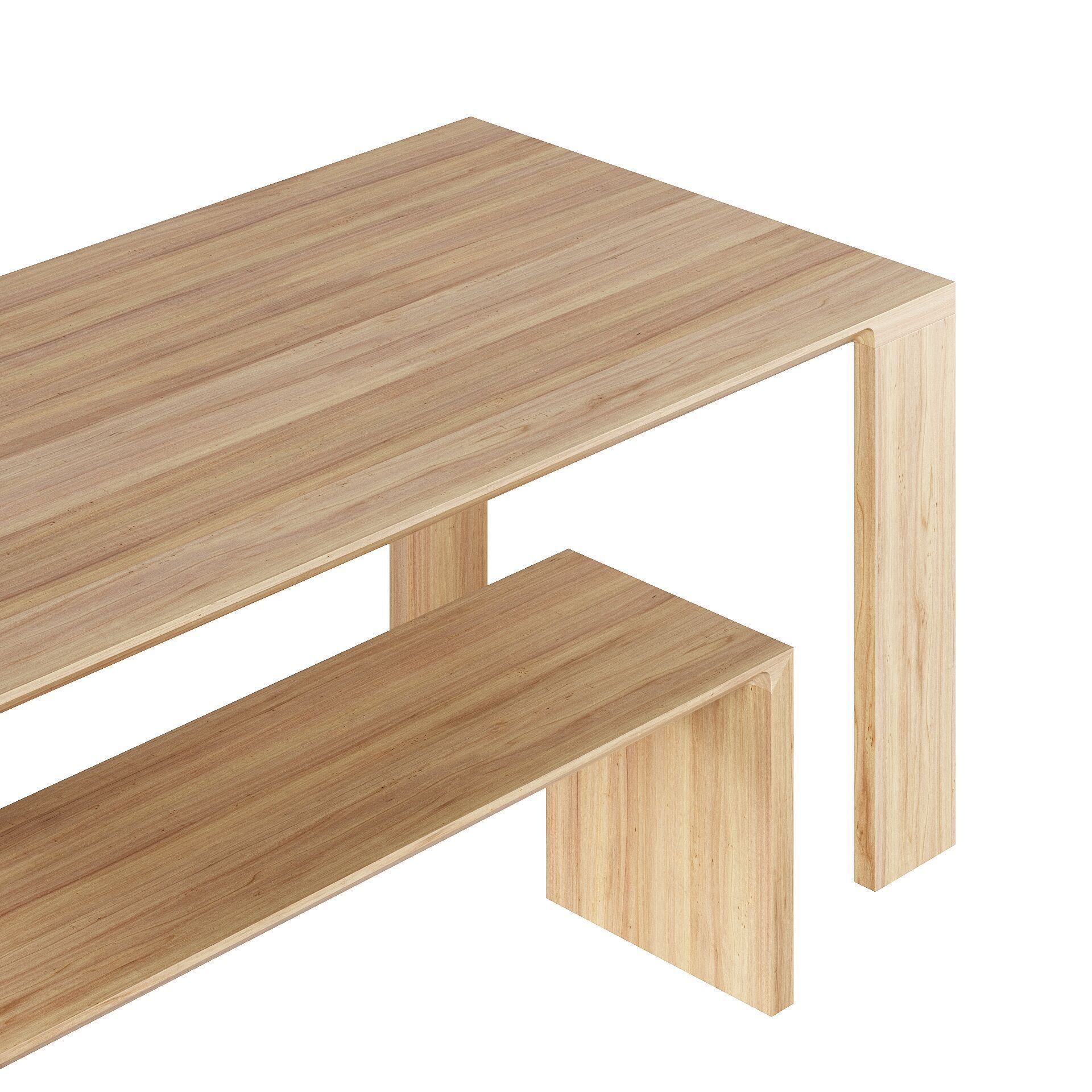 Radii Dining Table And Bench By Bensen Free 3D model_2
