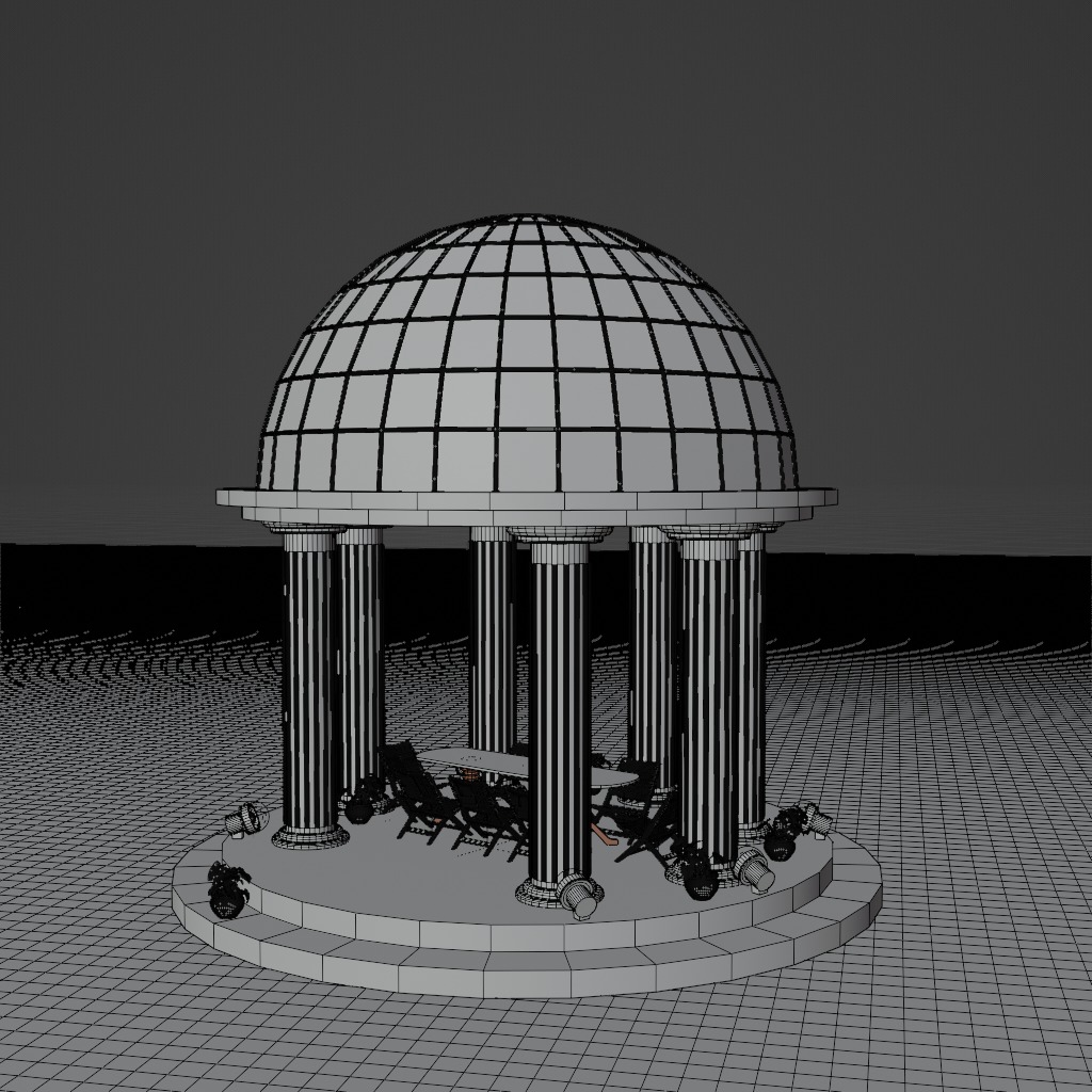 3d pavilion Free low-poly 3D model_3
