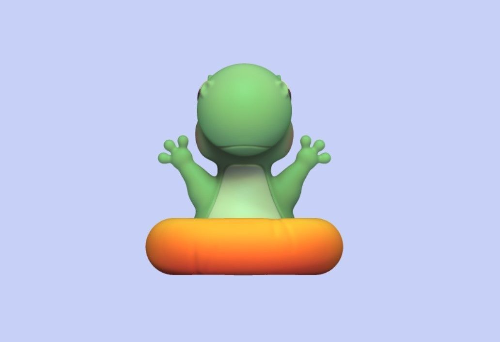 Dinosaur on Pool Float 3D print model_2