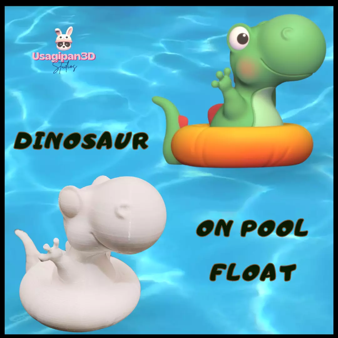 Dinosaur on Pool Float 3D print model_0