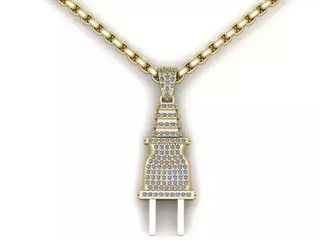 Hip Hop Plug Pendant Necklace 3d Printable Model