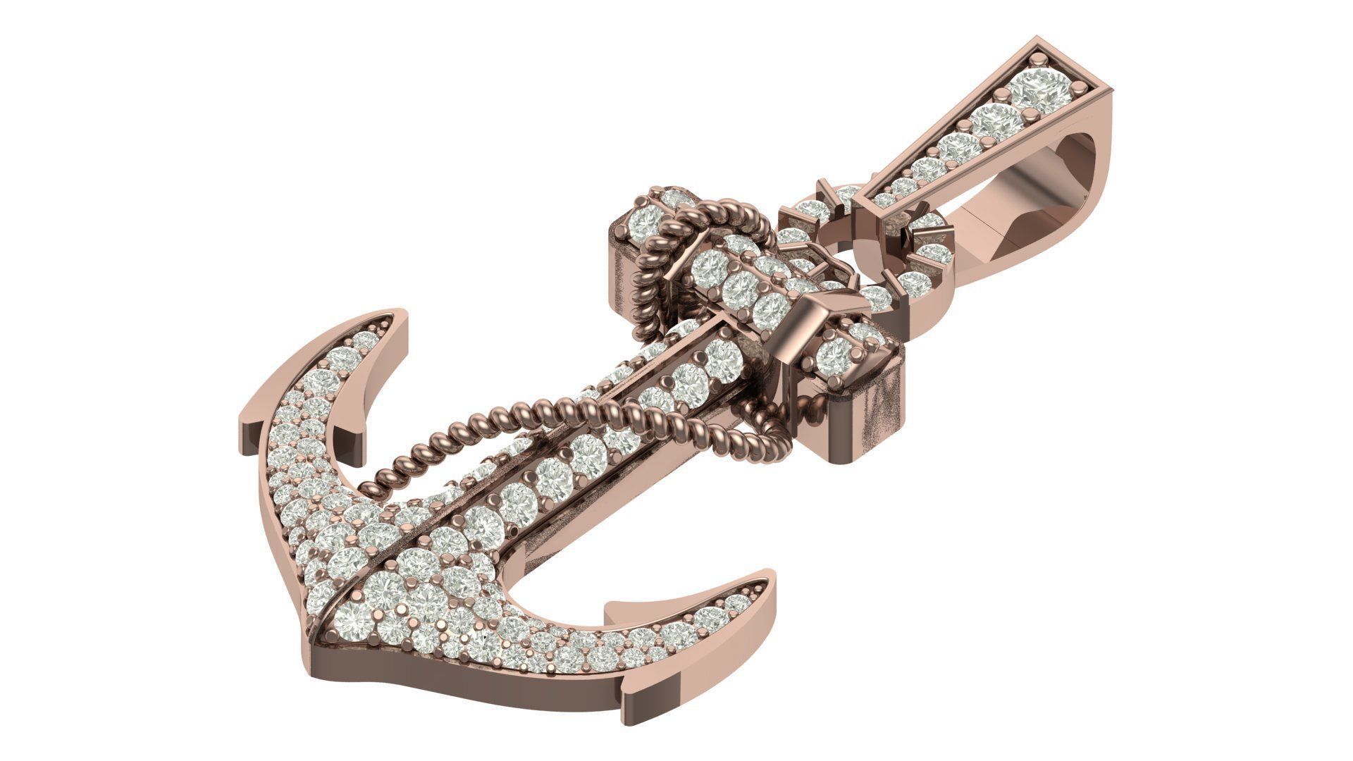 anchor hiphop pendant 3D print model_4