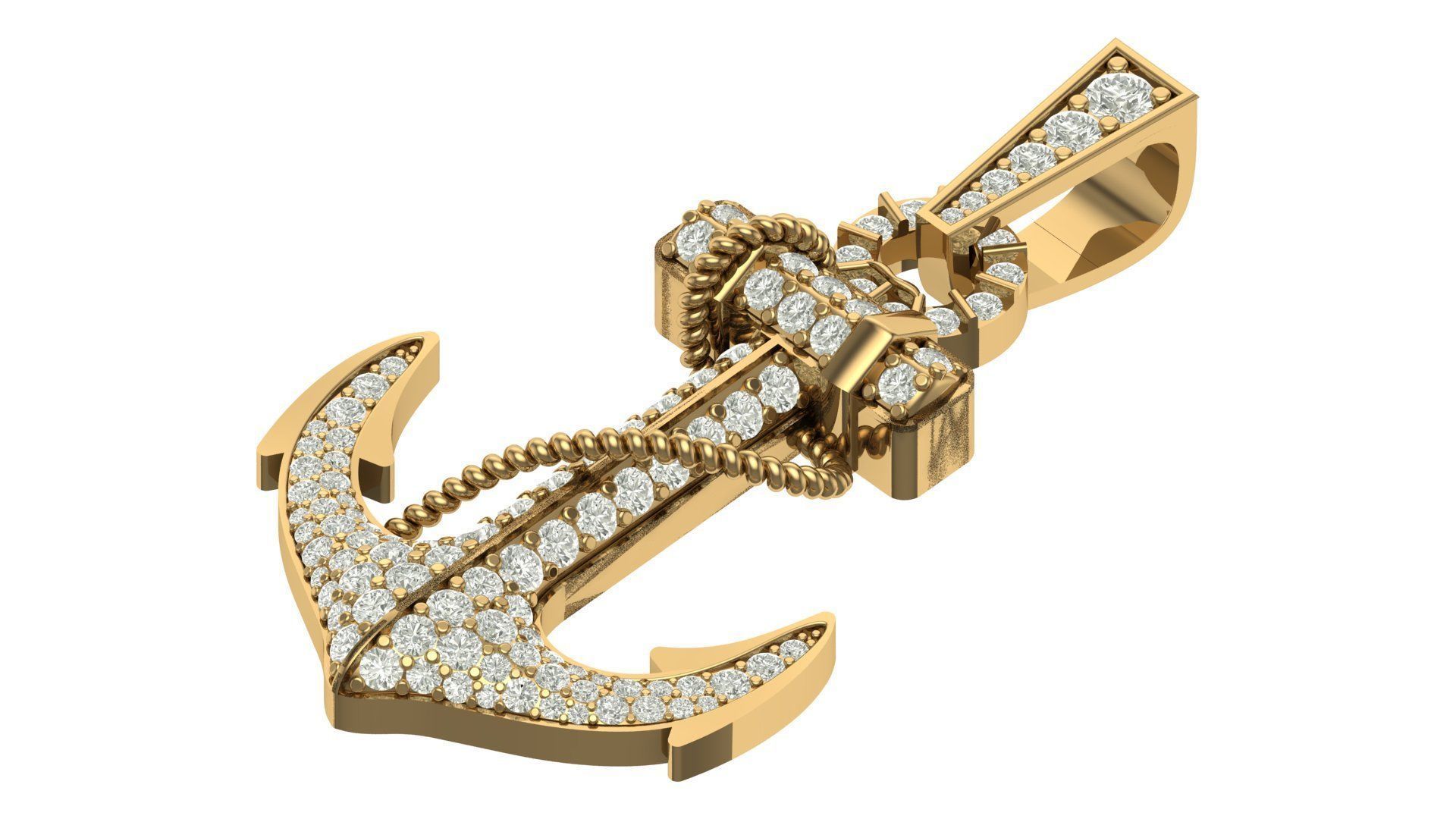 anchor hiphop pendant 3D print model_3