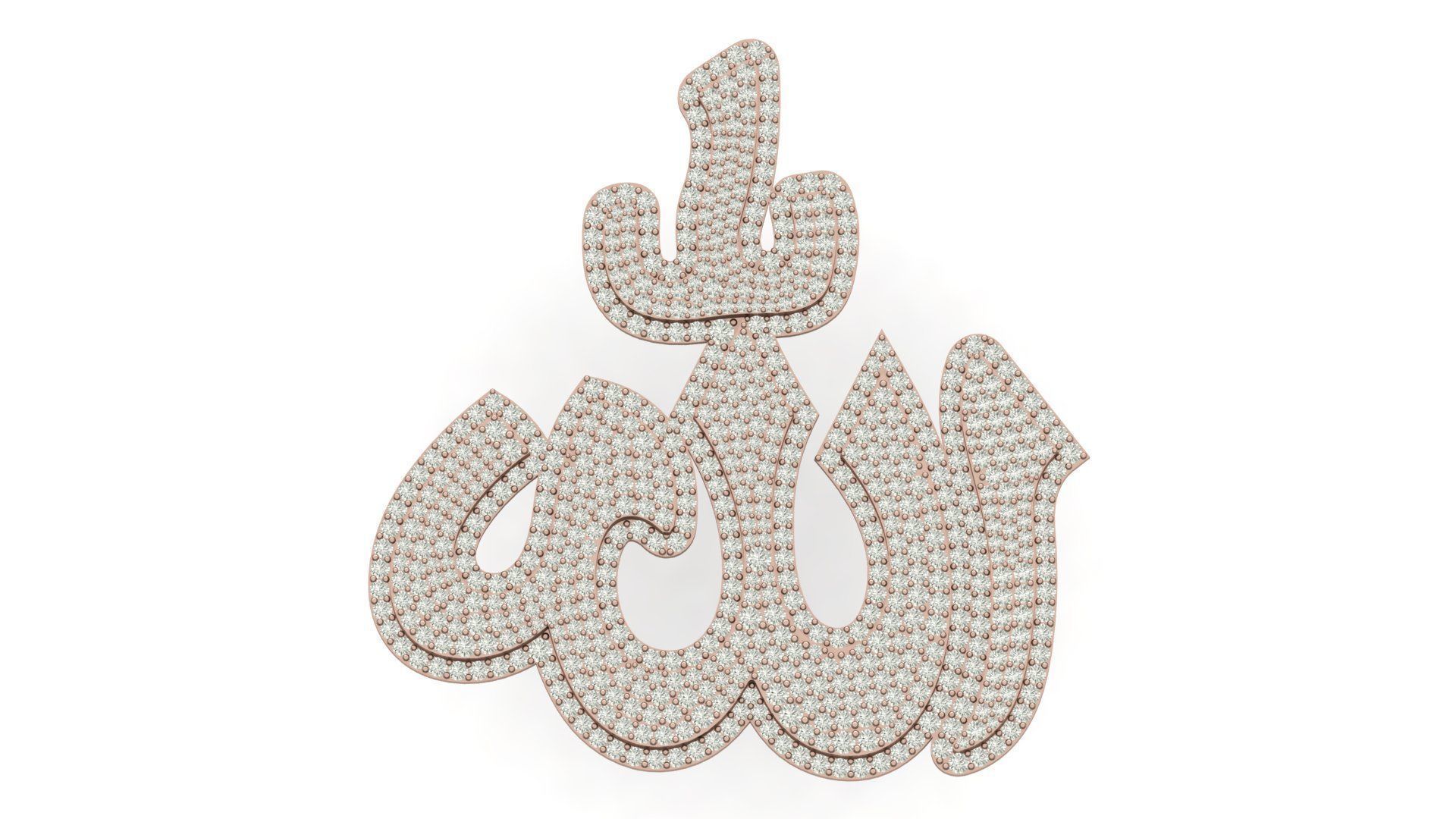 allah hiphop pendant 3D print model_1