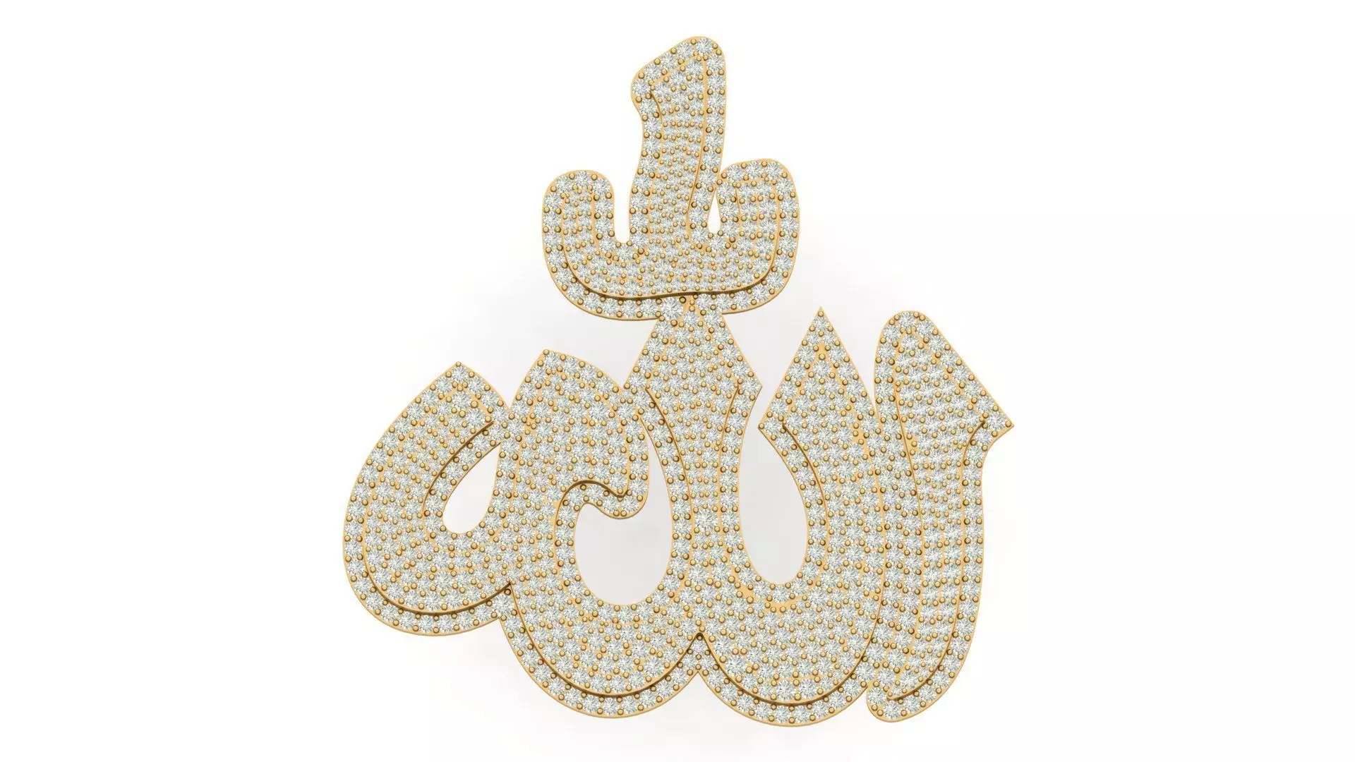 allah hiphop pendant 3D print model_0