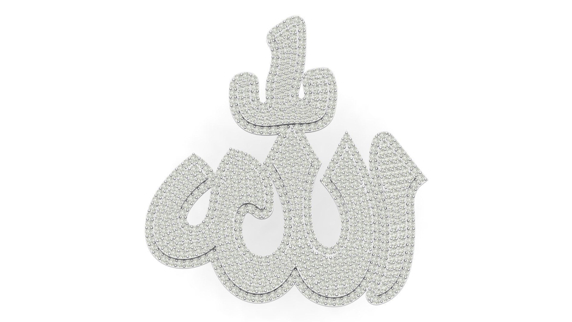 allah hiphop pendant 3D print model_2