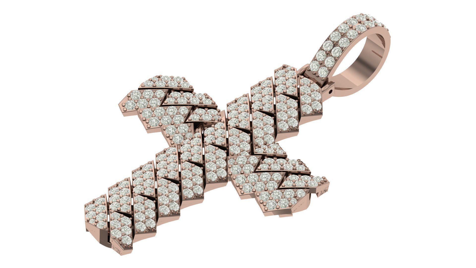 cross hiphop pandent 3D print model_7