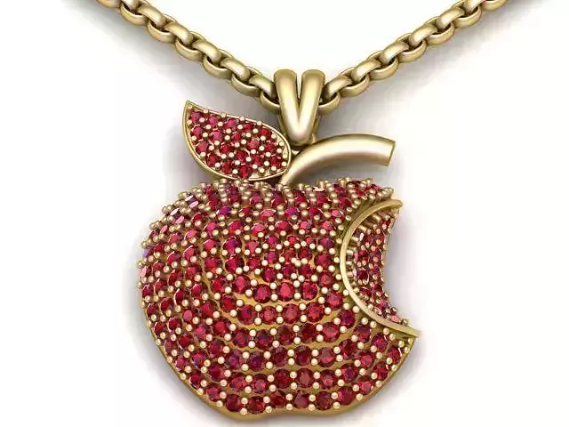 Apple Pendant And Necklace 3d Printable Model