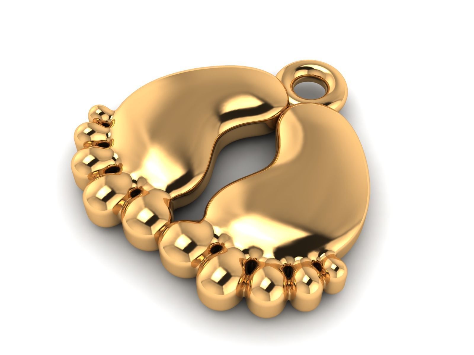Fantasy Baby Feet Shoes Chain Pendant 3D print model_6