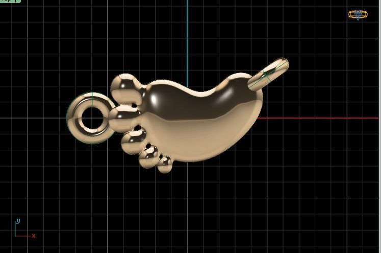 Fantasy Baby Feet Shoes Chain Pendant 3D print model_10