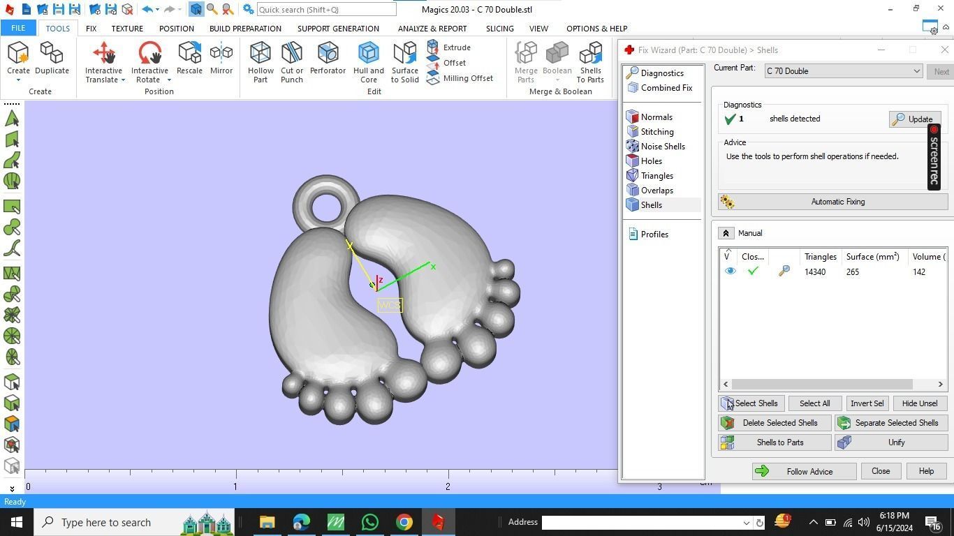 Fantasy Baby Feet Shoes Chain Pendant 3D print model_8