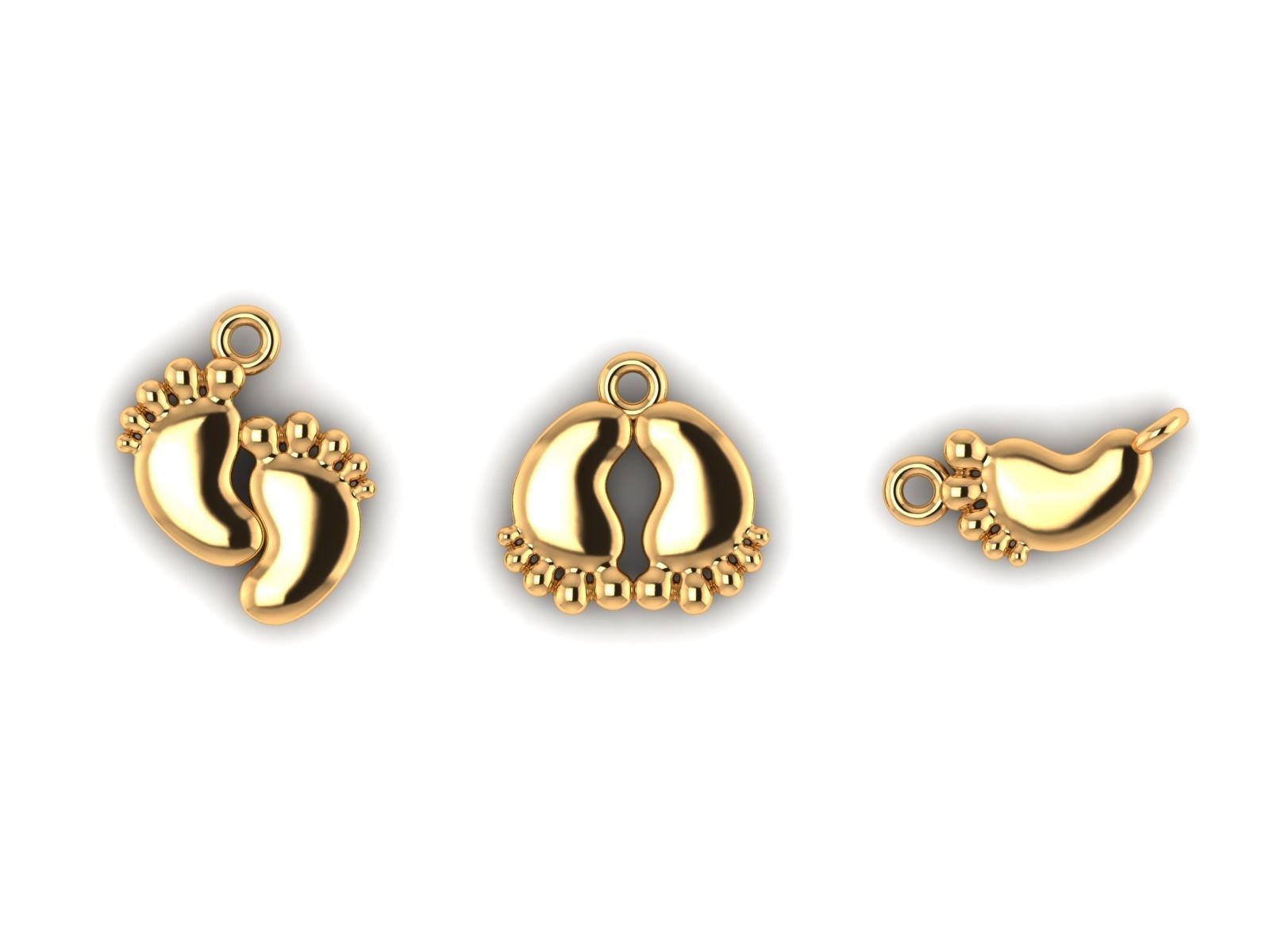 Fantasy Baby Feet Shoes Chain Pendant 3D print model_2