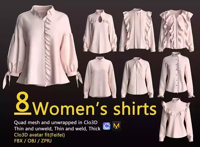 8 Womens shirts