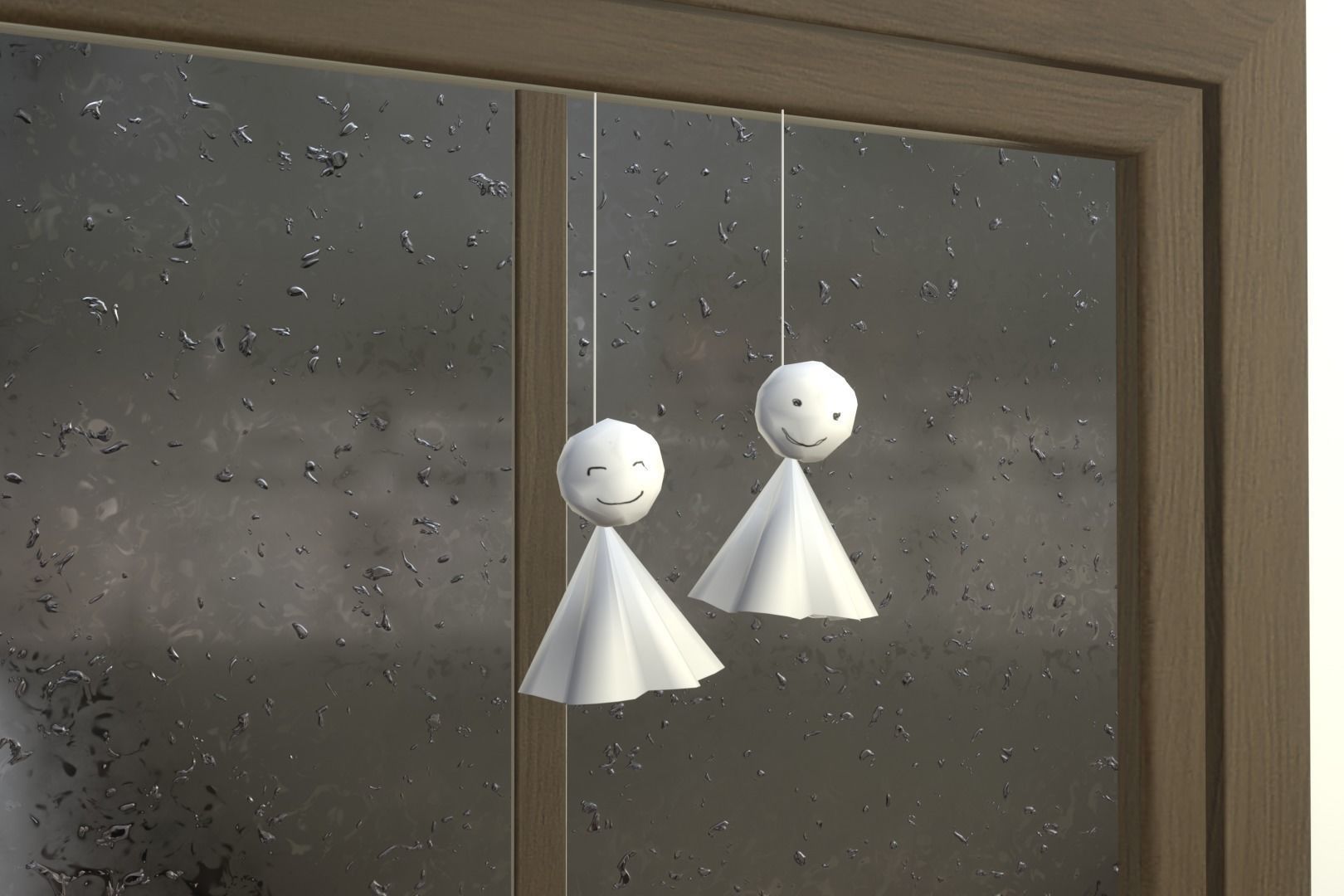 Teru Teru Bozu 3D Model Data Low-poly 3D model_1