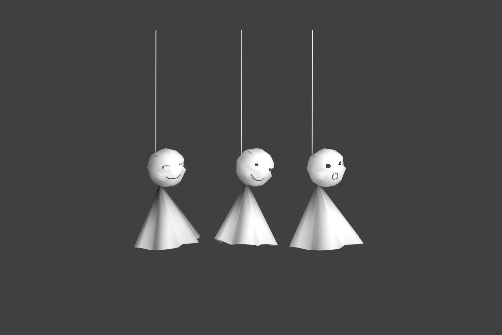 Teru Teru Bozu 3D Model Data Low-poly 3D model_3