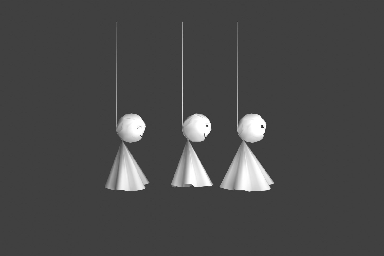 Teru Teru Bozu 3D Model Data Low-poly 3D model_4