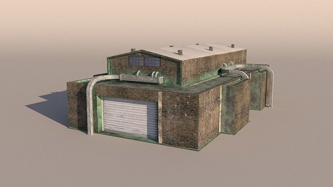building factory Low-poly 3D model