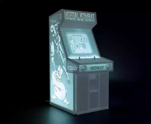 Mortal Kombat Arcade Cabinet with Lithophane 3D print model