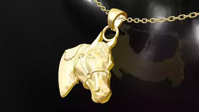 Horse Head pendant jewelry gold