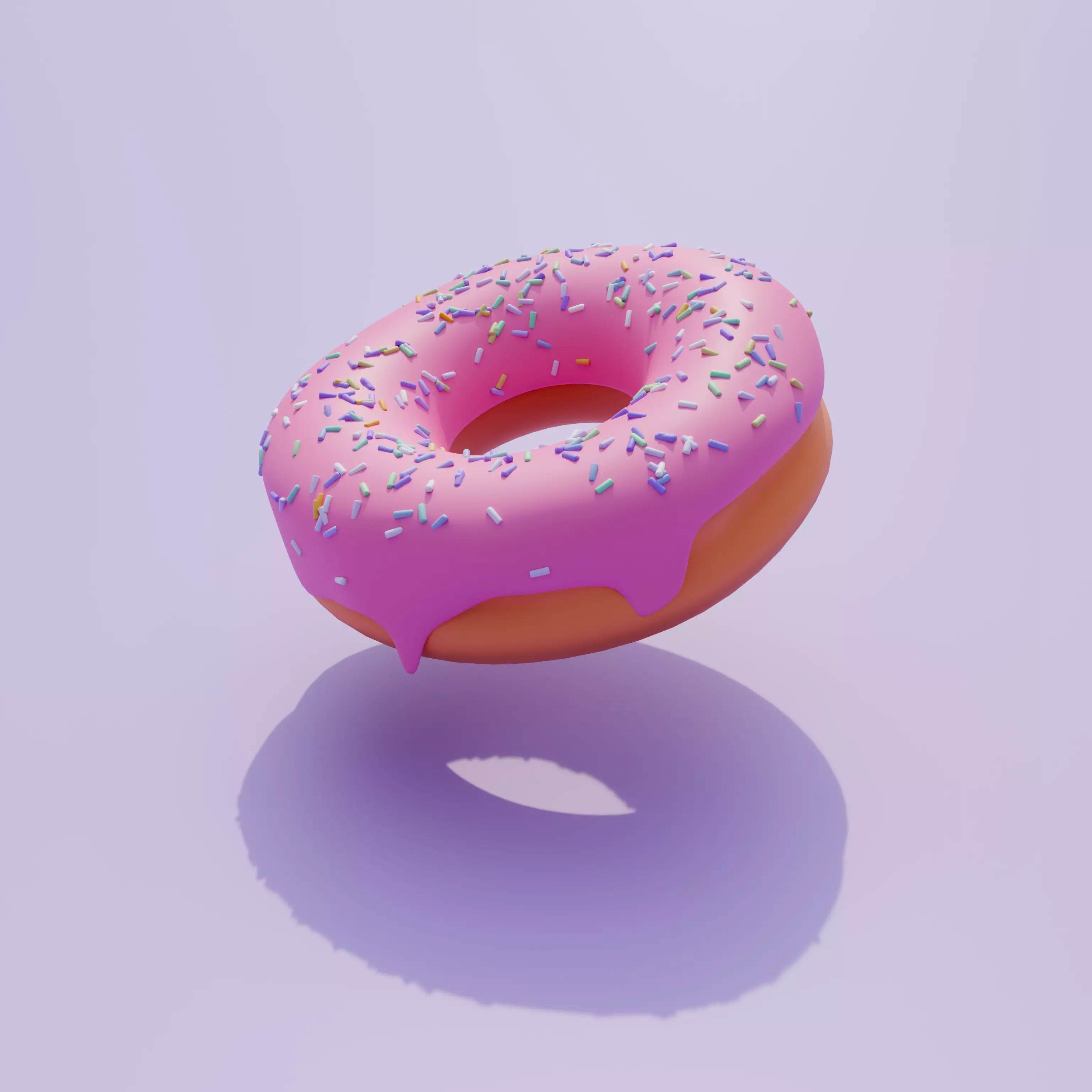 Donut with glaze and sprinkles 3D model_0