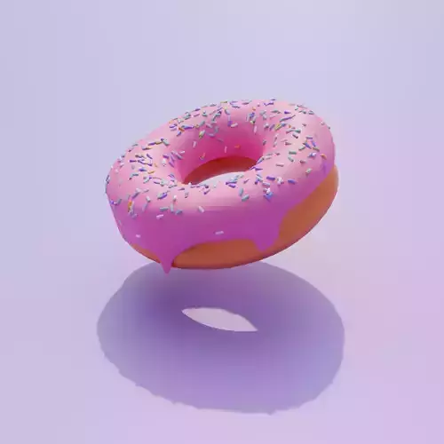 Donut with glaze and sprinkles 3D model