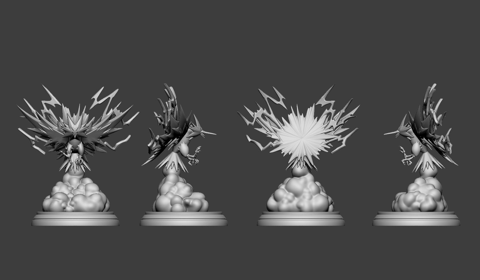 Trio Legendary Birds - Zapdos  Moltres Articuno 3D print model_8