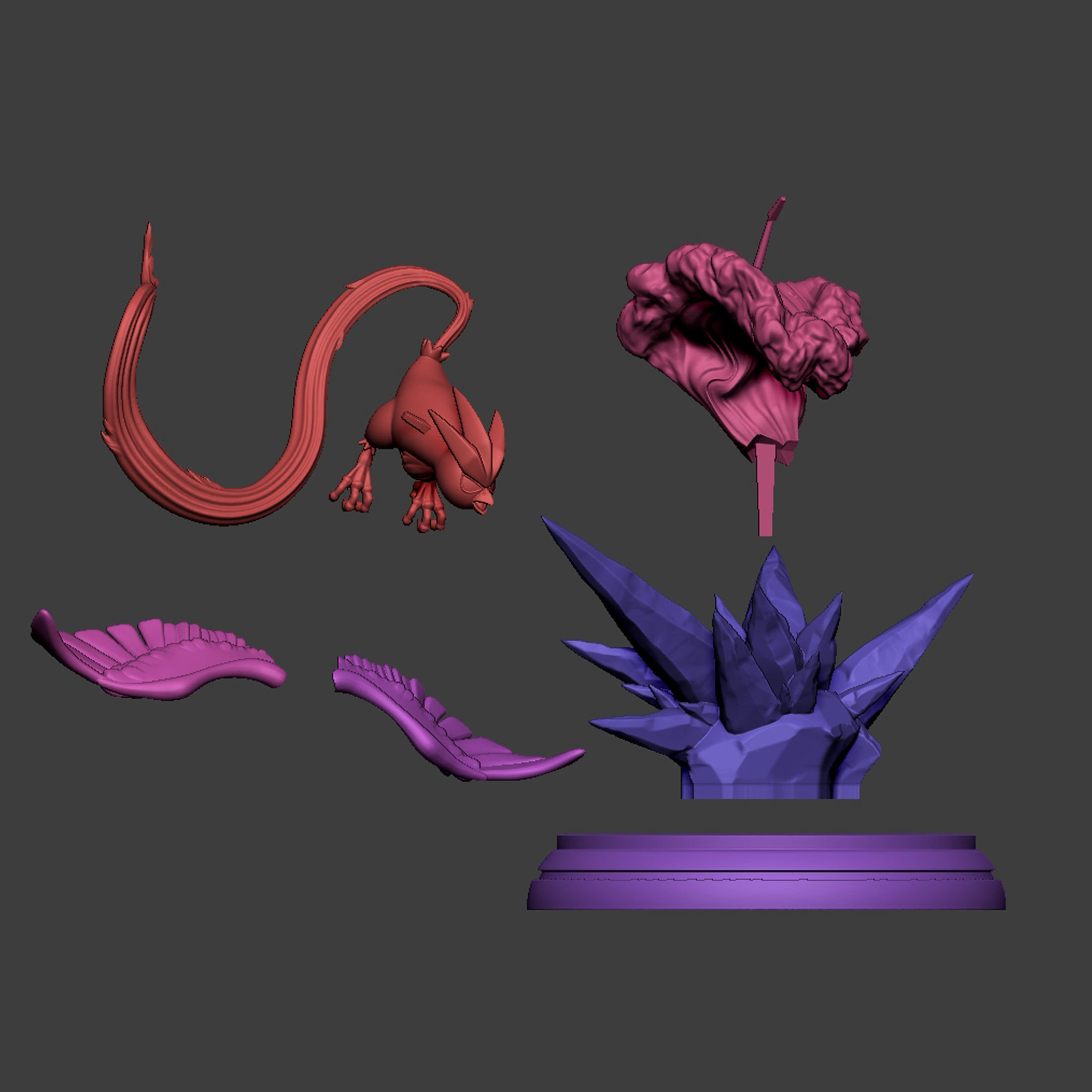 Trio Legendary Birds - Zapdos  Moltres Articuno 3D print model_14