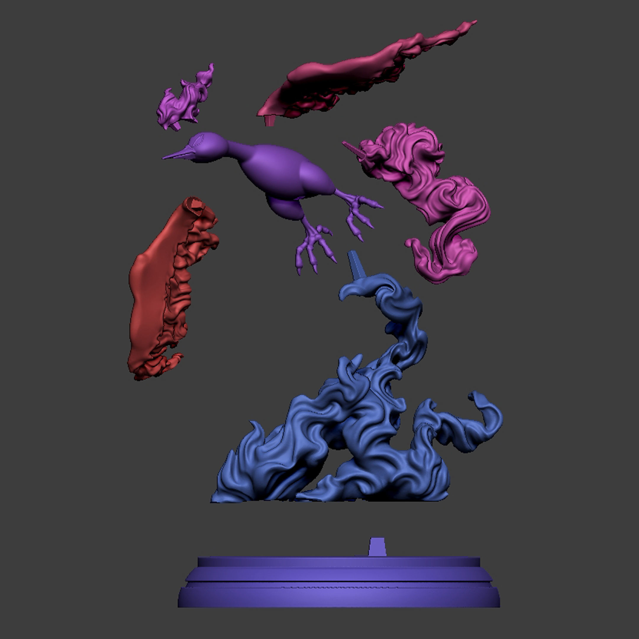 Trio Legendary Birds - Zapdos  Moltres Articuno 3D print model_12