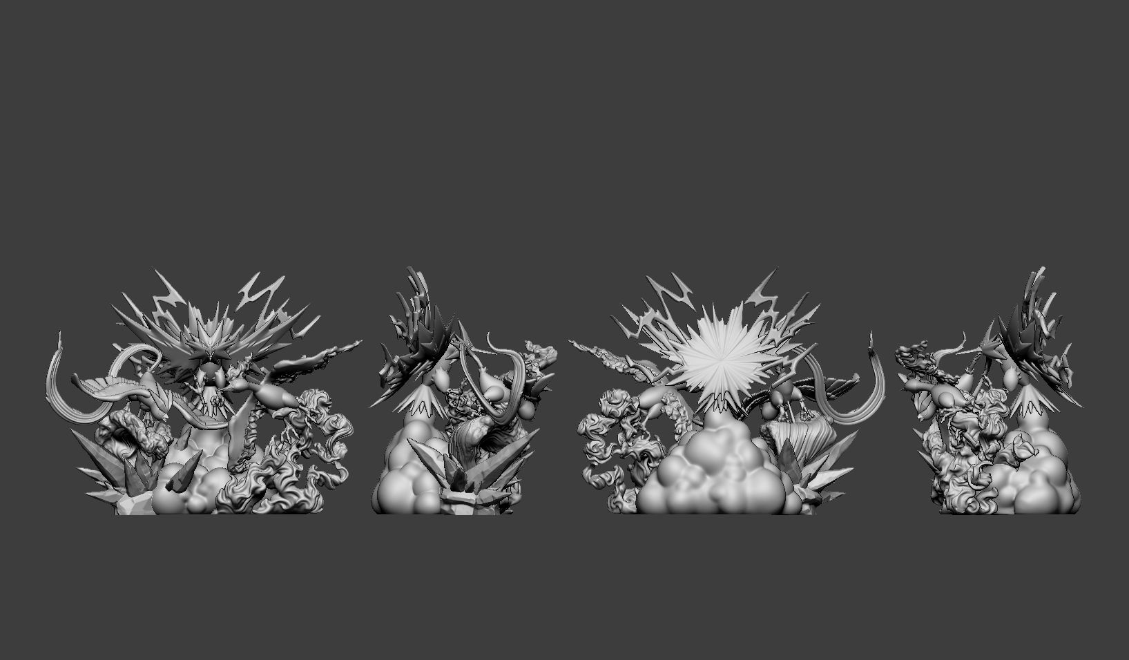 Trio Legendary Birds - Zapdos  Moltres Articuno 3D print model_3