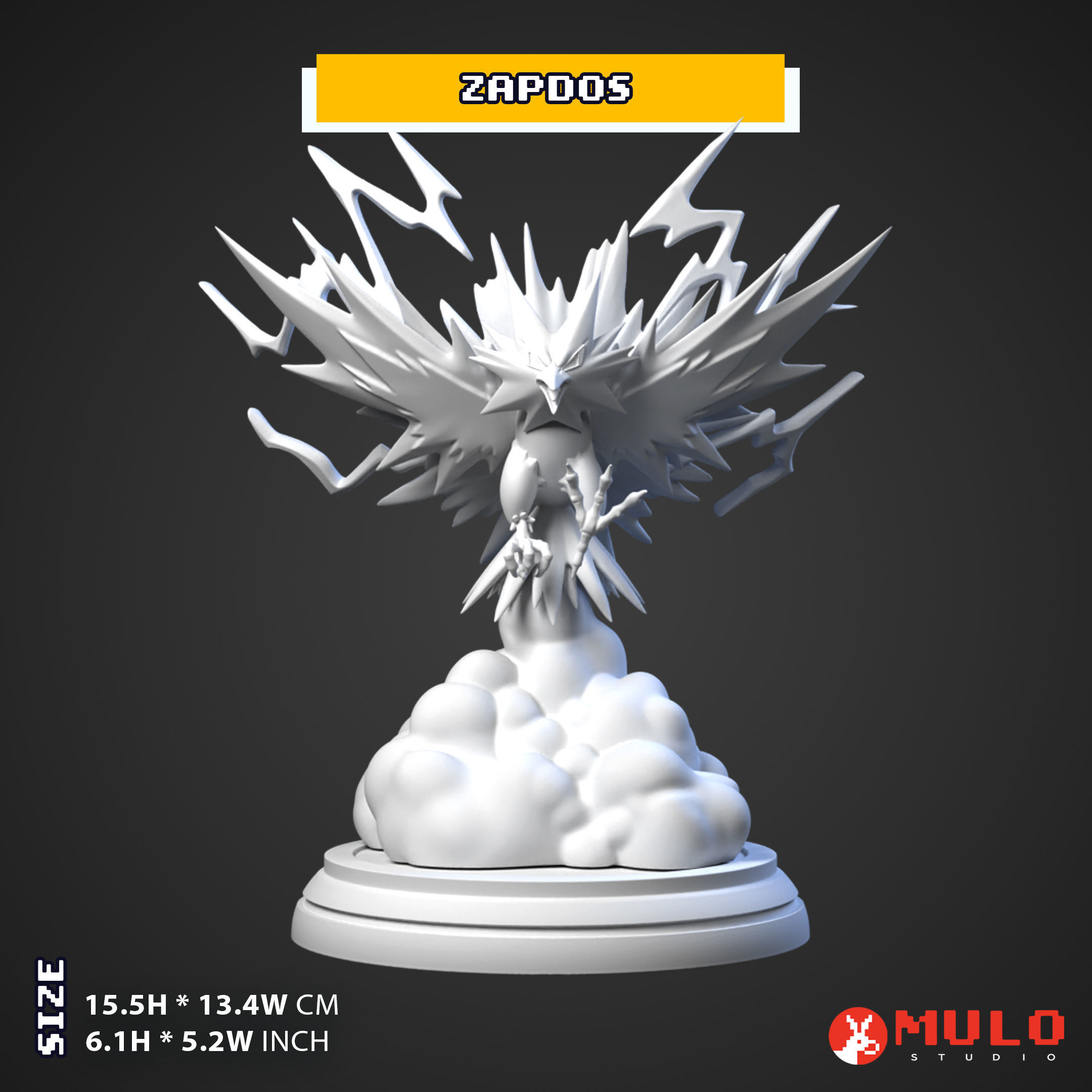 Trio Legendary Birds - Zapdos  Moltres Articuno 3D print model_5