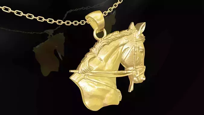 Horse Head pendant jewelry gold
